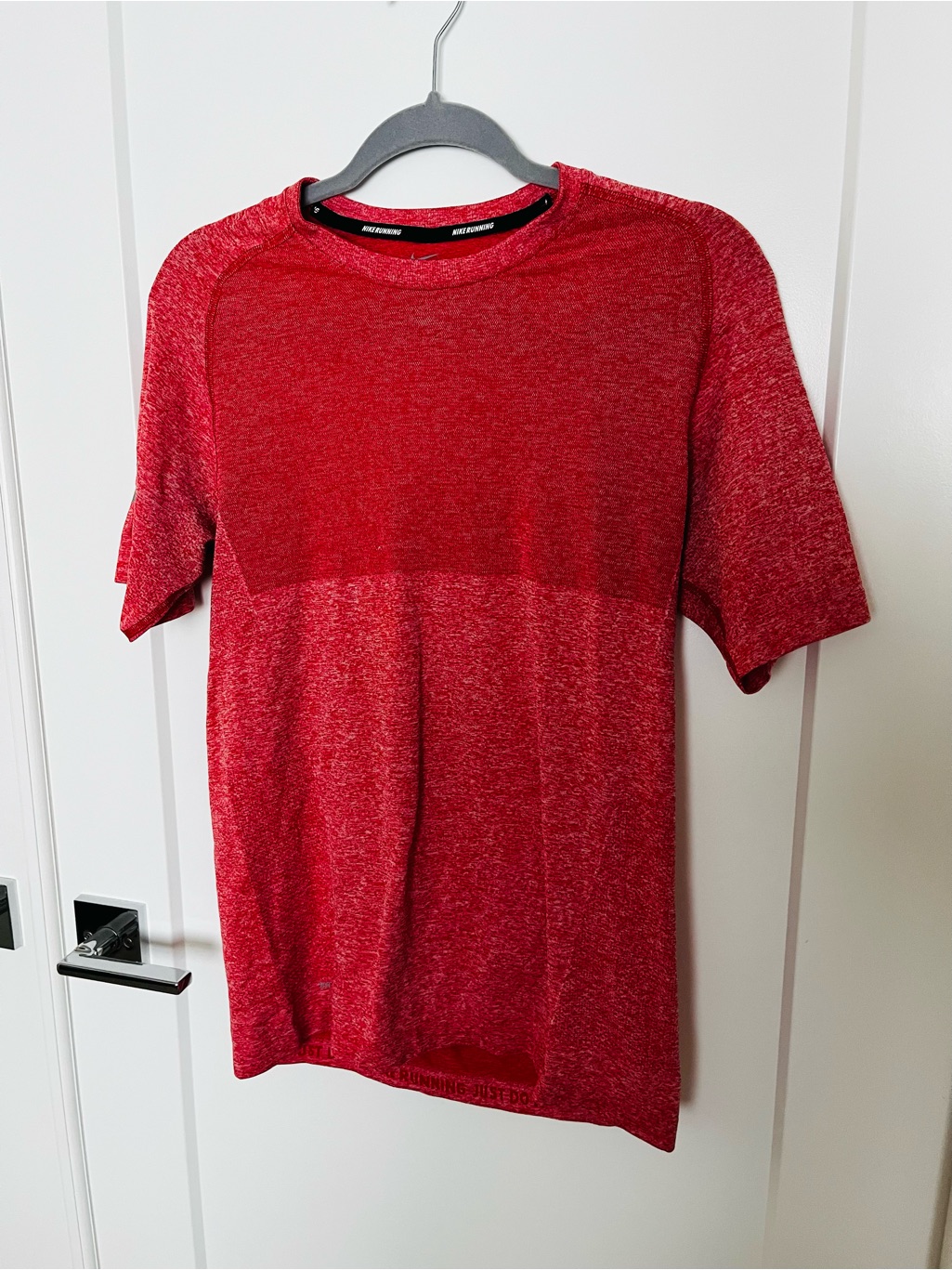 Nike Running Red Heathered Short Sleeve Athletic Tee
